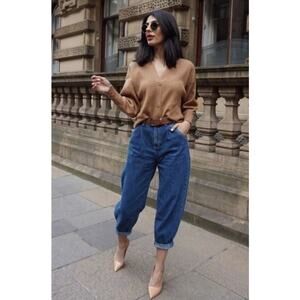 ZARA Paperbag Baggy jeans Women Size 12